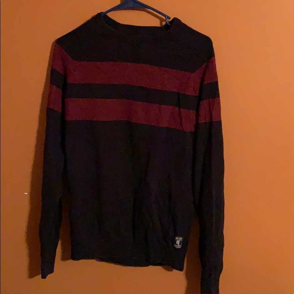 Red and blue sweater